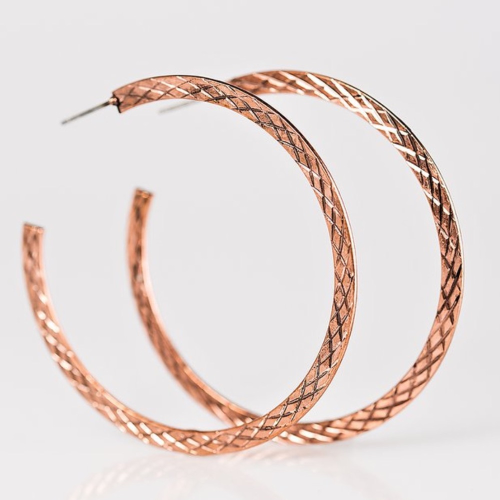 Squad Goals Copper Tone Hoop Earrings